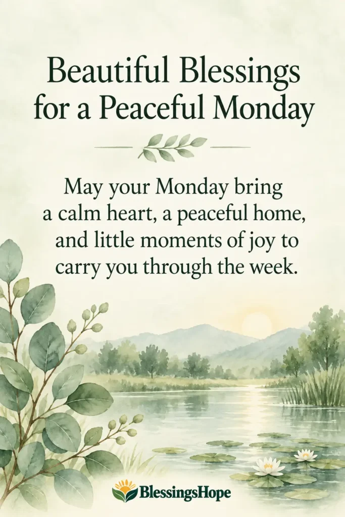 Beautiful Blessings for a Peaceful Monday