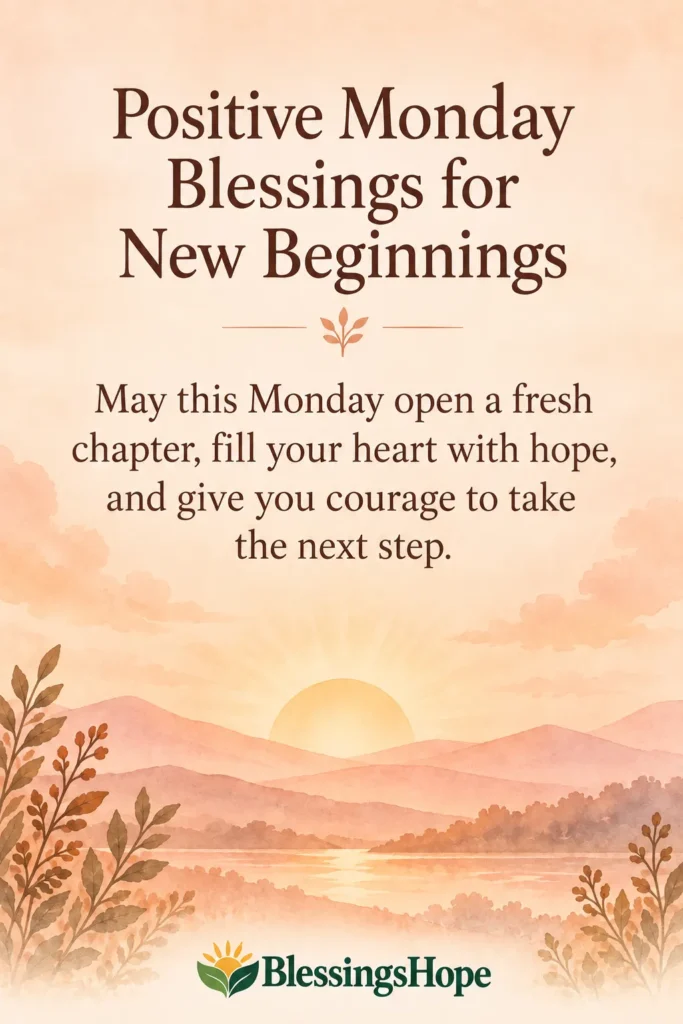 Positive Monday Blessings for New Beginnings