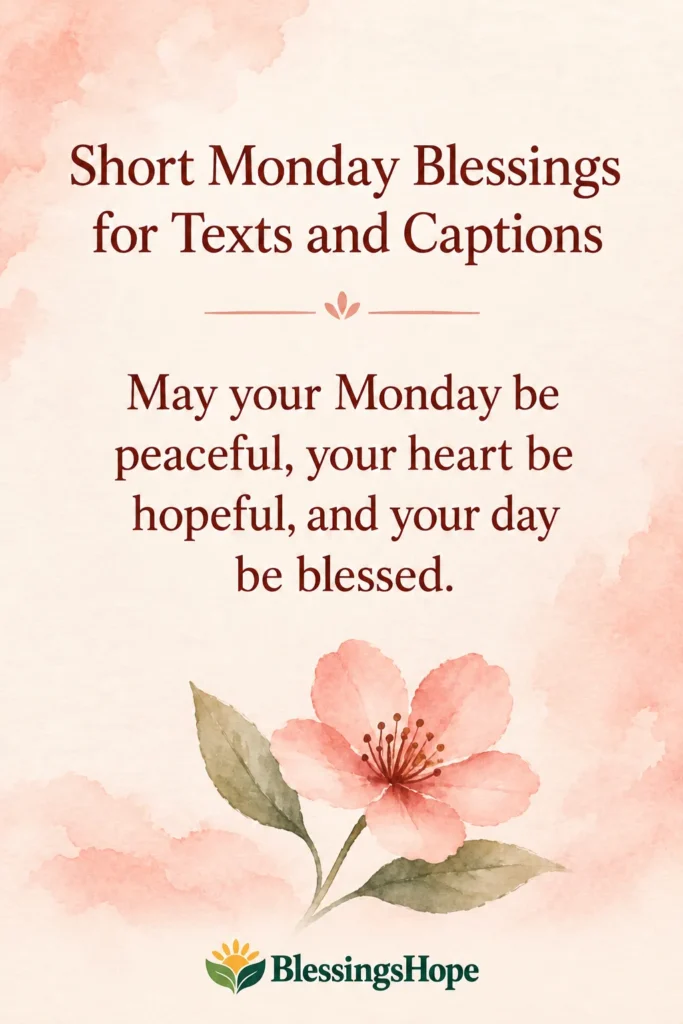 Short Monday Blessings for Texts and Captions